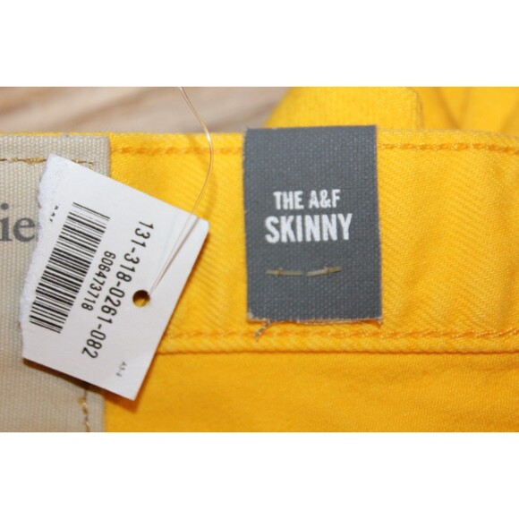 ABERCROMBIE & FITCH THE SKINNY Yellow DENIM JEANS NEW w/TAG 30" X 32" - Picture 4 of 11